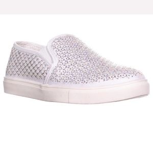Wild Pair White Rhinestone Slip On Sneaker